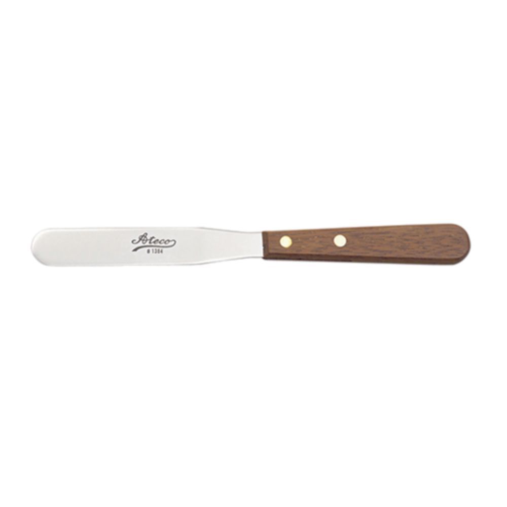 Icing Spatula Stainless Steel Lab Spatula With Wooden Handle, 6" Offset Bayonet Blad Palette Knives