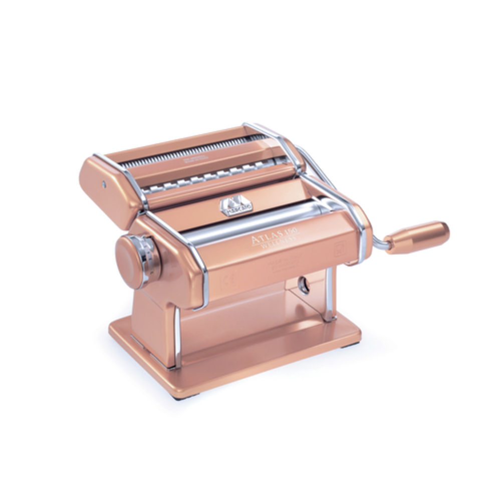 Marcato Atlas 150 Pink Pasta Machine, manual, 10 position dial