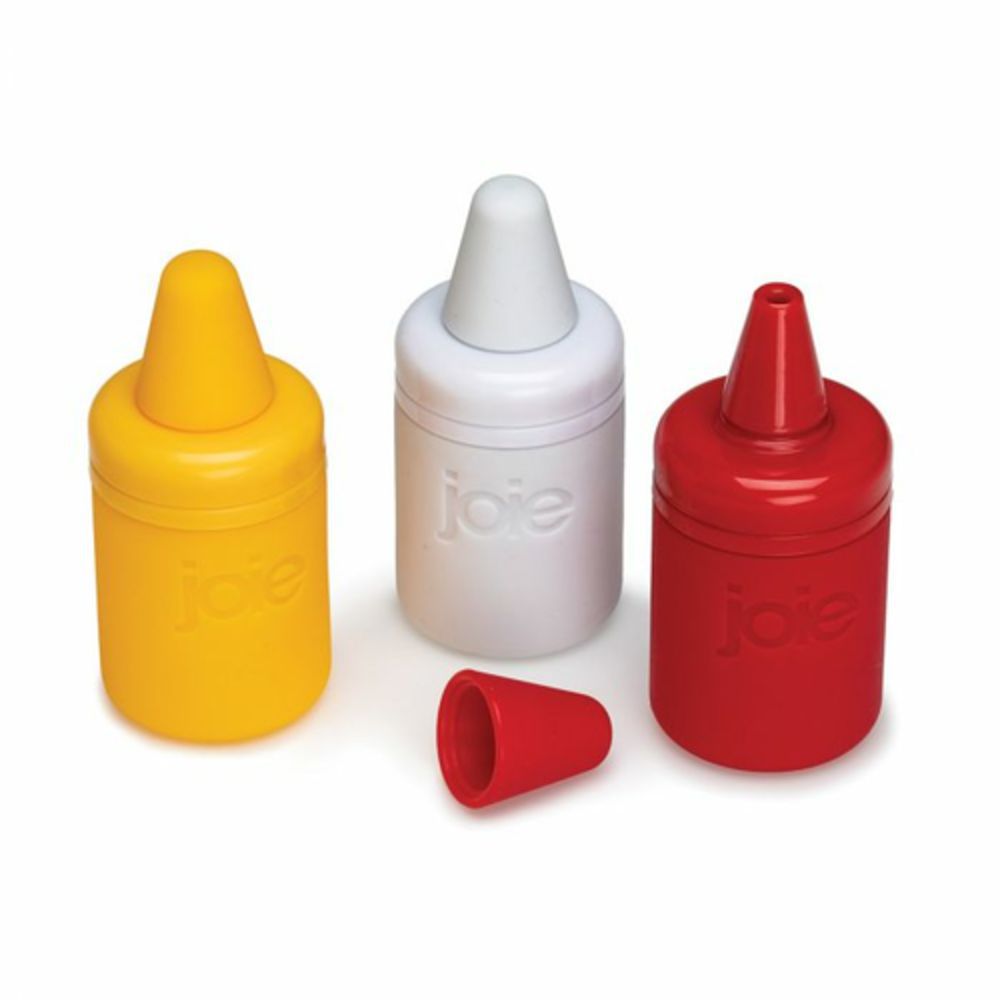 Joie's set of 3 Refillable Condiment Mini Squeeze Bottles with