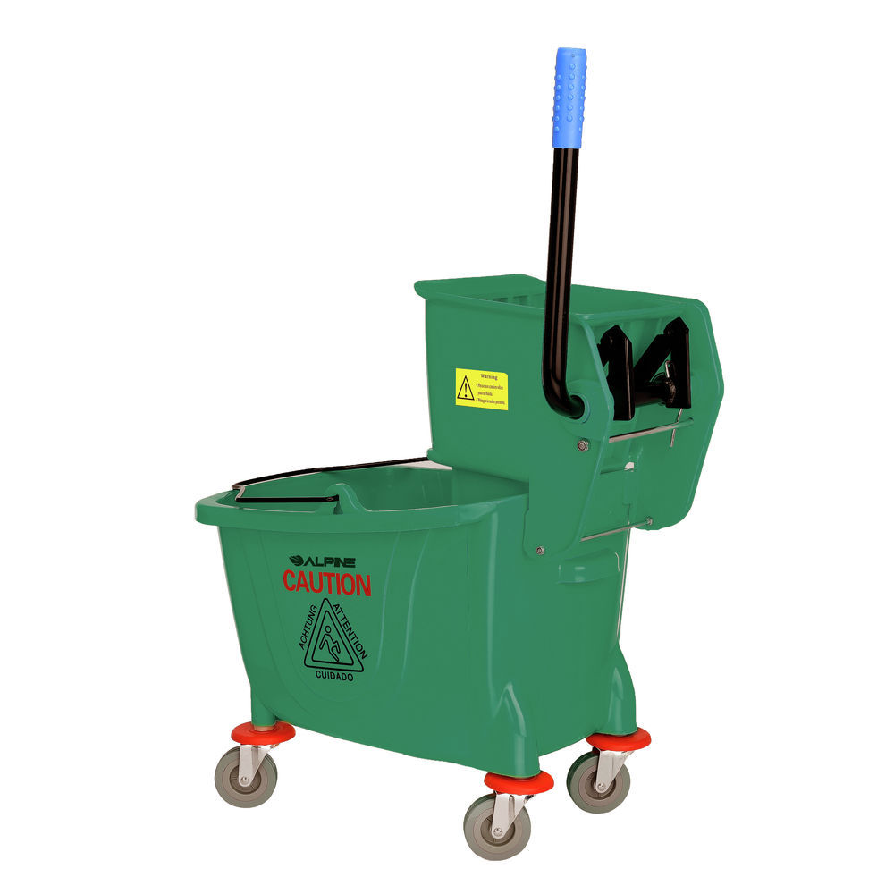 Alpine Industries Alpine 36 Qt Mop Bucket with Side Wringer, Green