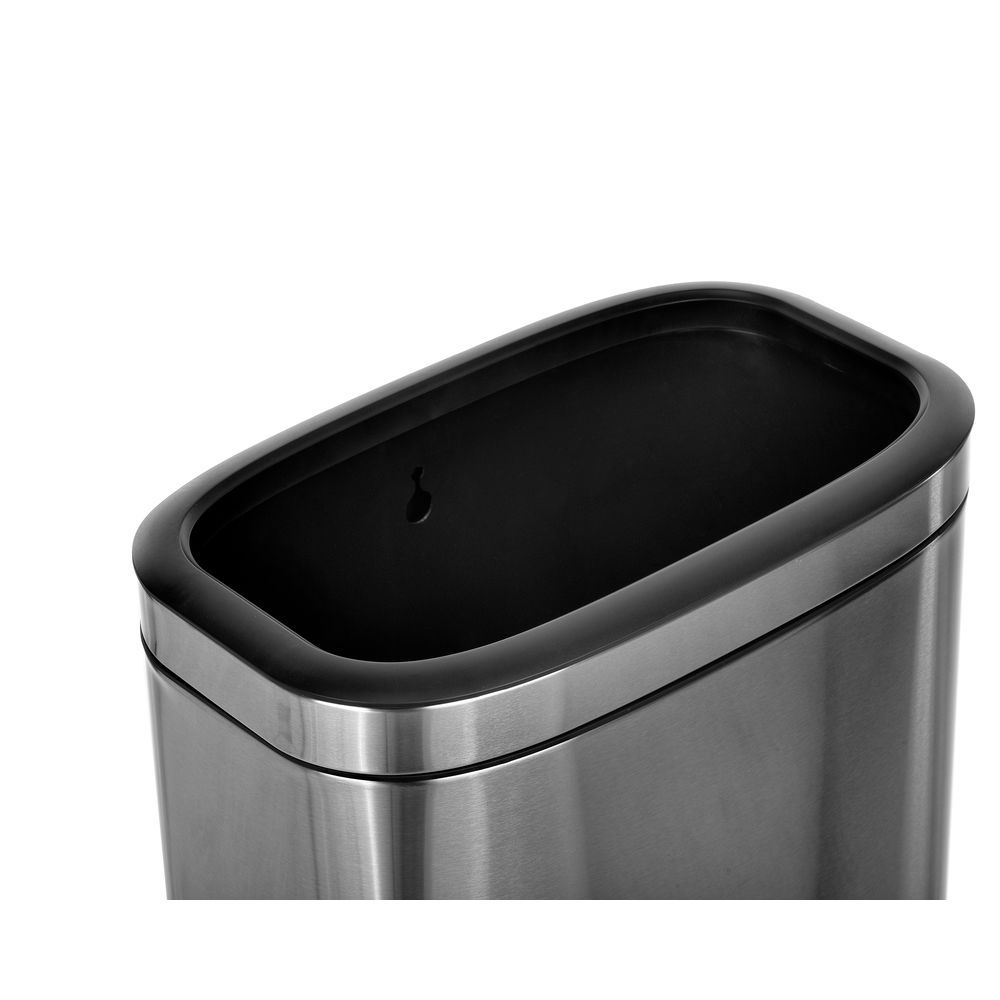 ALPINE INDUSTRIES 20 L / 5.3 GAL SLIM BRUSHED STAINLESS STEEL OPEN TRASH CAN  – Alpine