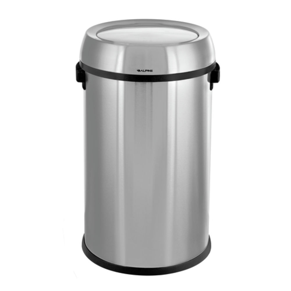 Alpine Industries 38-Gallons Black Steel Commercial Trash Can