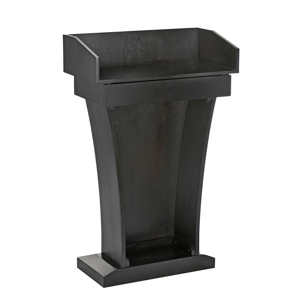 Adir Office Wood Stand-Up Podium Lectern with Drawer, Cherry Wood Grain