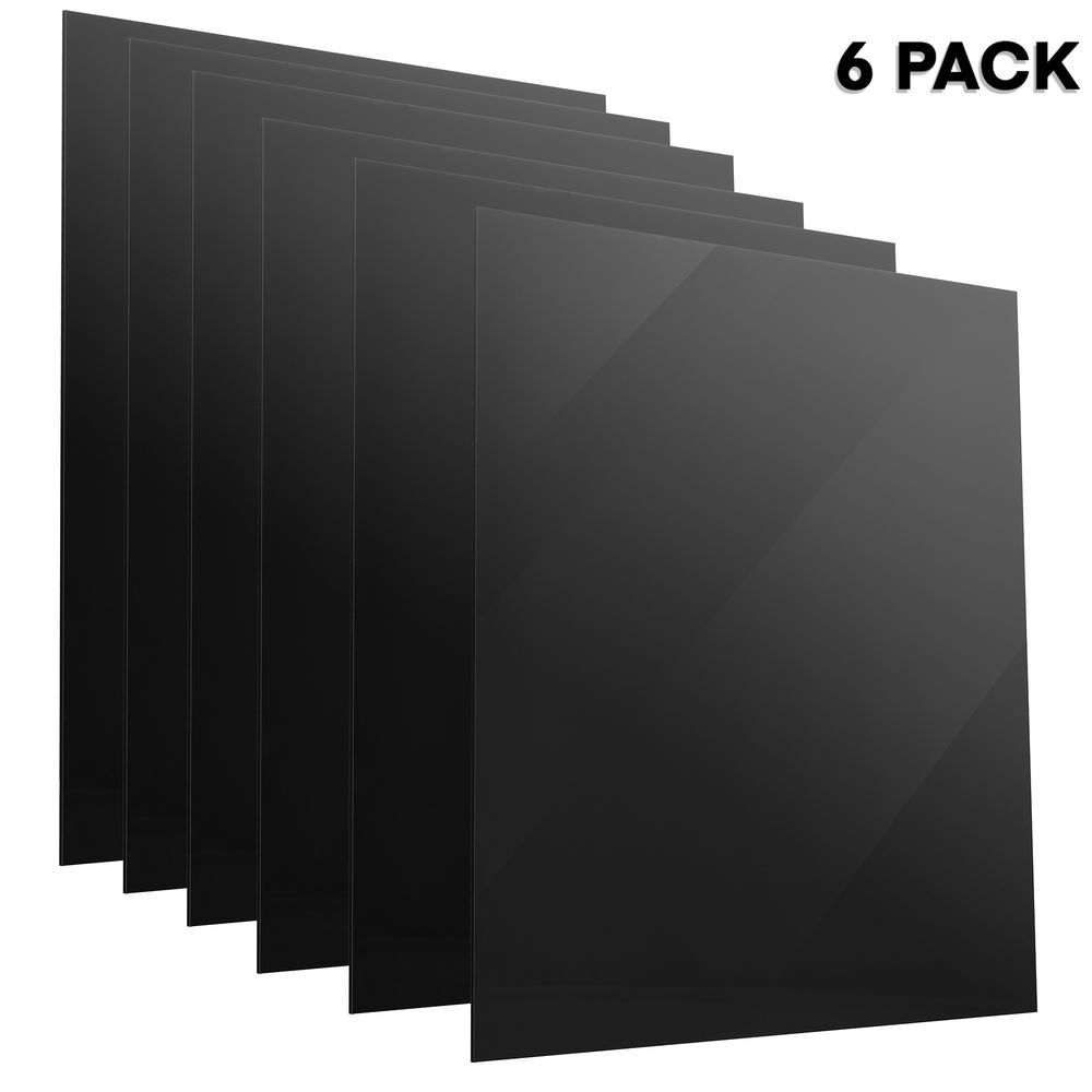 Adir Office 12 in. x 12 in. x 1/8 in. Black Opaque Plexiglass Acrylic ...