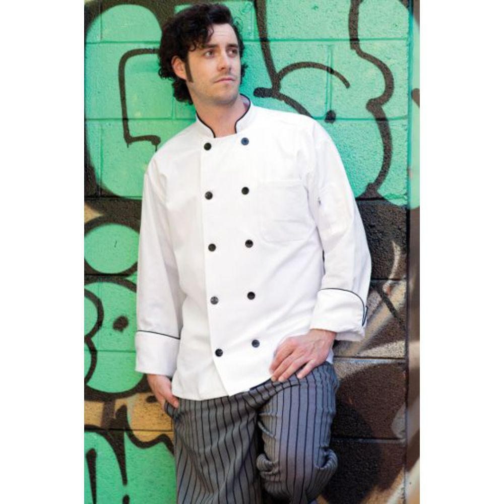 Uncommon Threads Unisex Chef Coat Jacket CALIENTE color White 0492 size Medium 