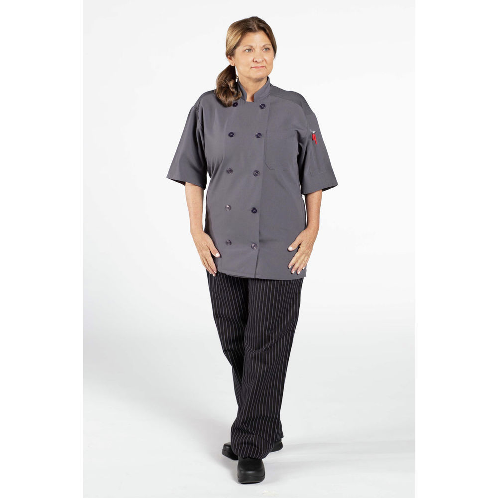 Uncommon Threads Venture Pro Vent Chef Coat Slate Sm