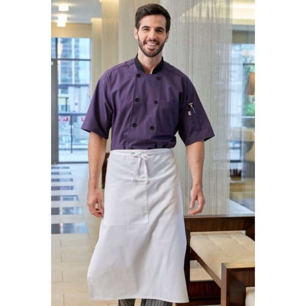Threads Moisture Wicking Coats,Eggplant,XL Unisex chef coat mesh