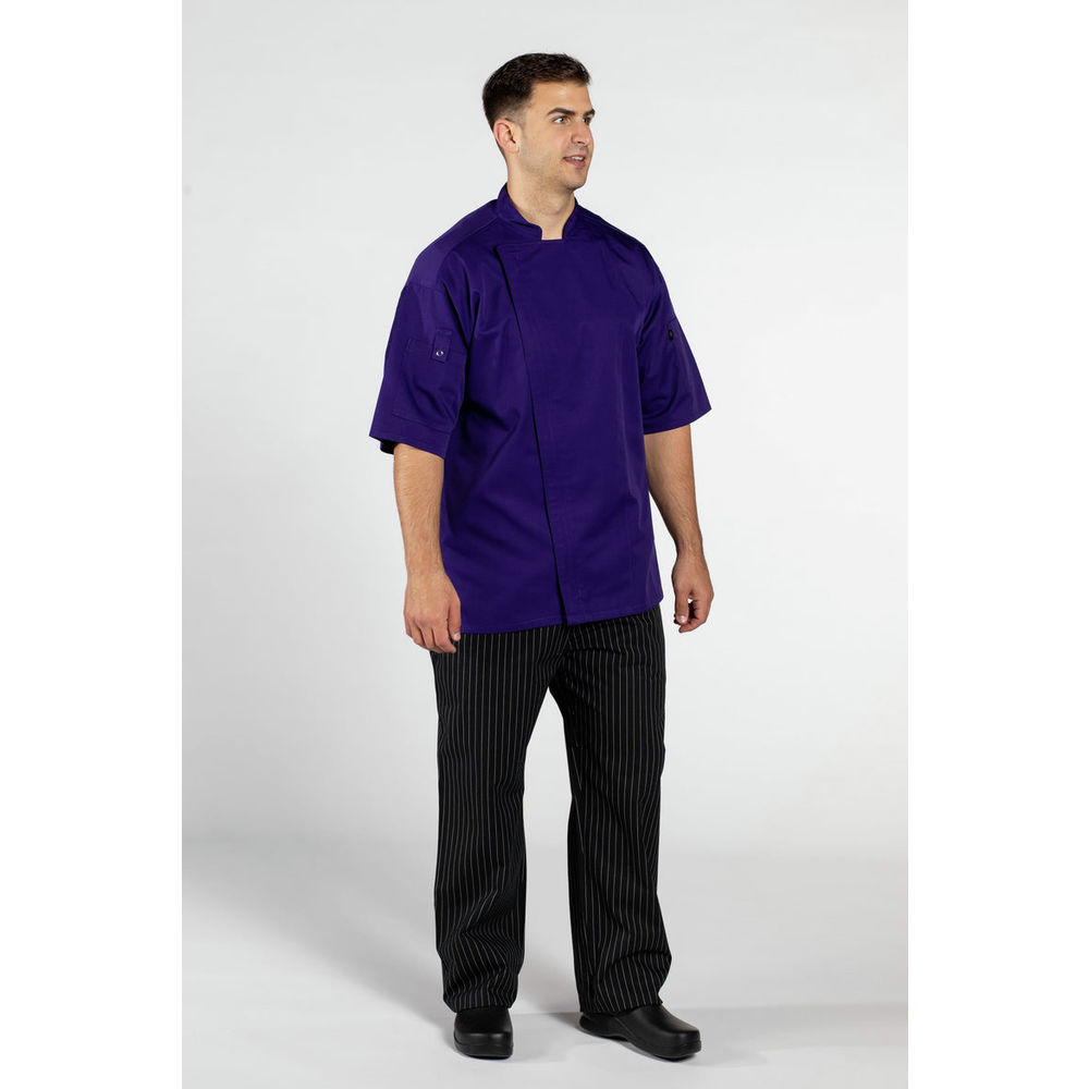 Threads Delray Pro Vent Chef Coat, GRAPE, SM