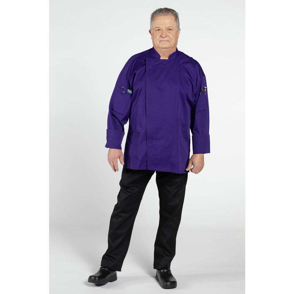 Threads Delray Pro Vent Chef Coat, GRAPE, SM
