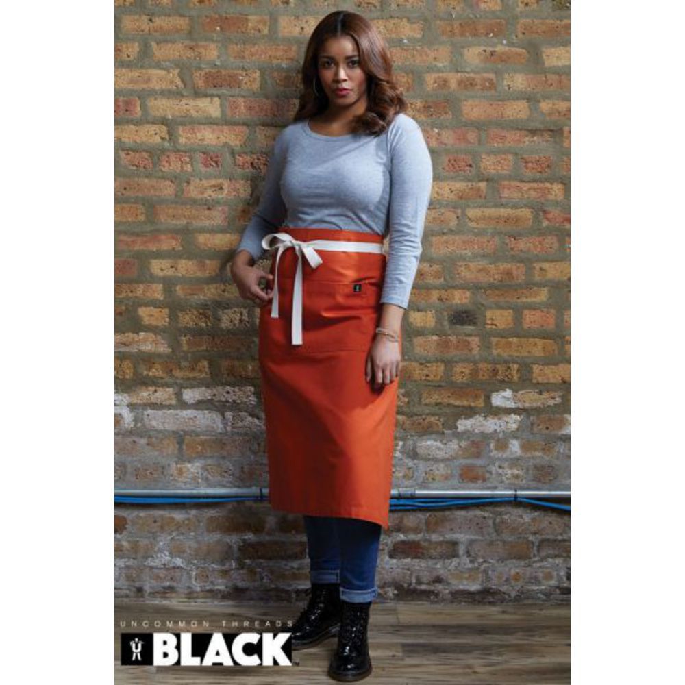 Threads Black Line Bistro Aprons,Light Beige Canvas,One Size