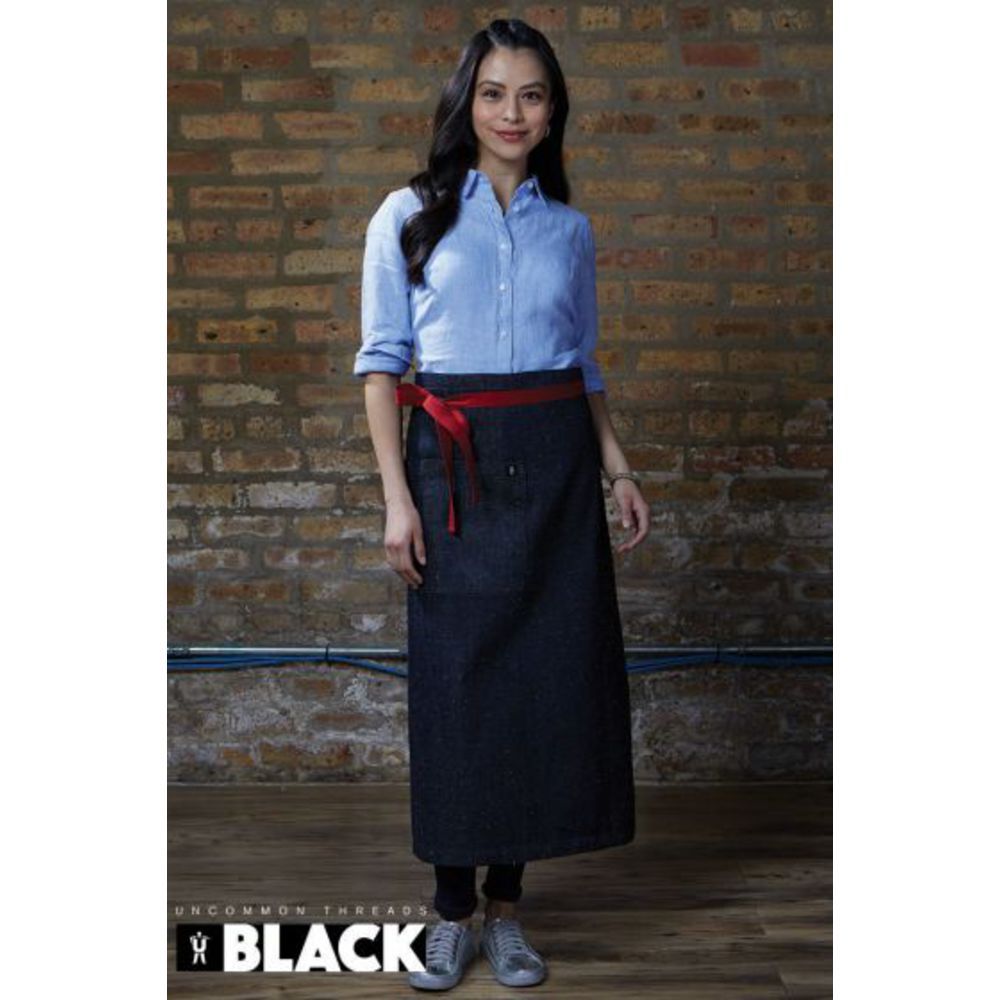 Threads Black Line Bistro Aprons,Confetti Denim,One Size