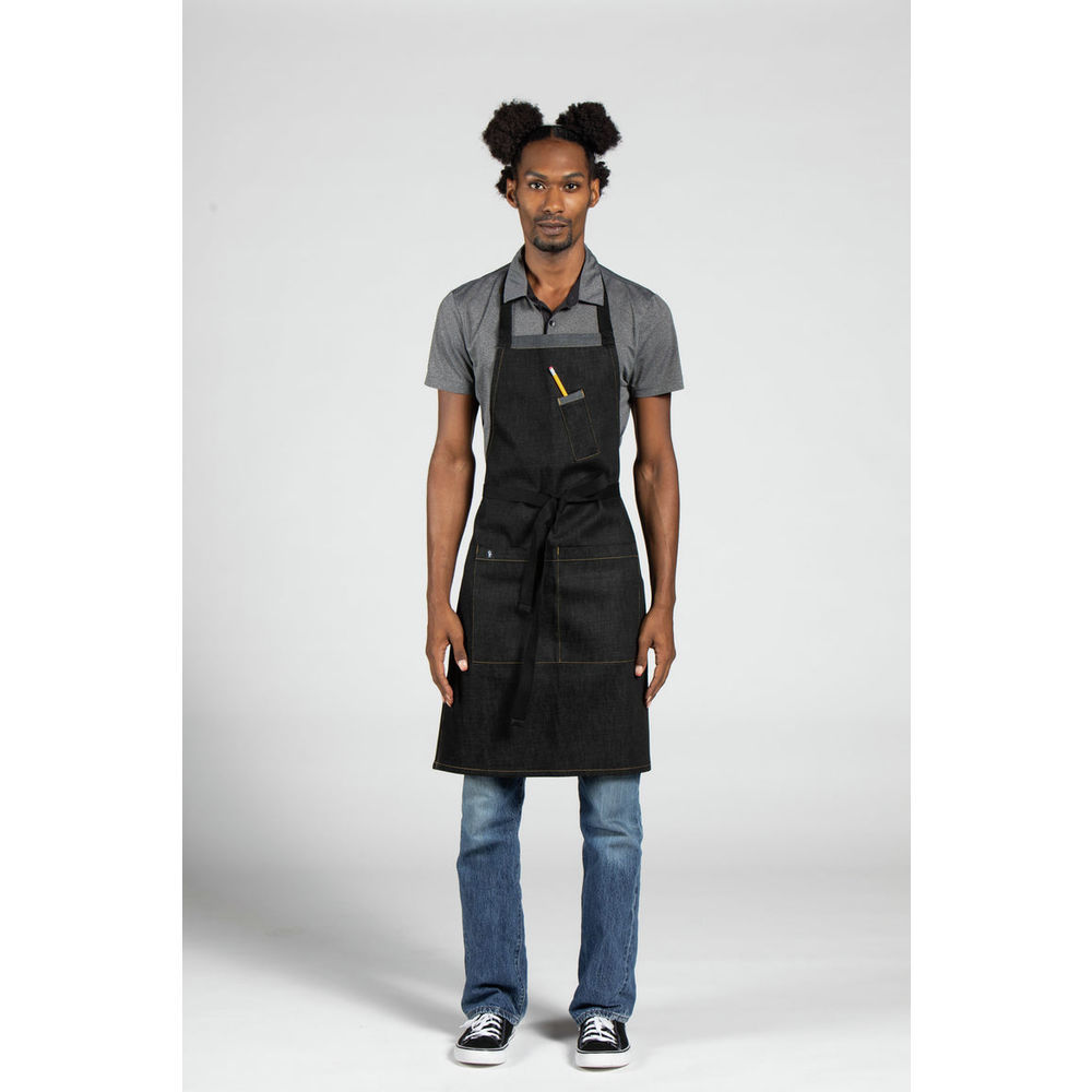 Uncommon Threads Surge Bib Apron, ZIG ZAG DENIM, ONE SIZE