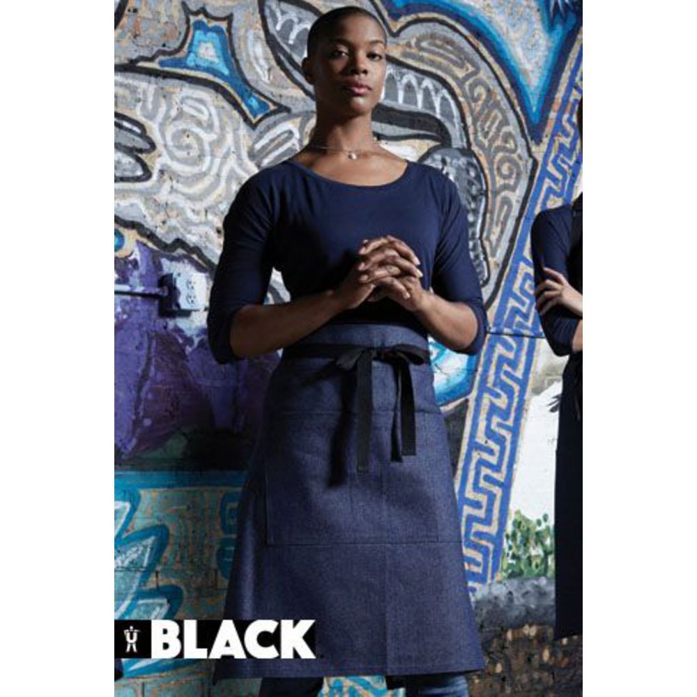 Threads Black Line Bistro Aprons,Indigo Denim,One Size Bistro