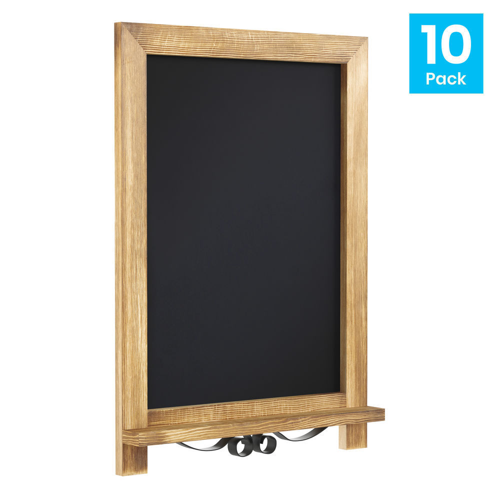 Flash Furniture Canterbury 9.5 x 14 Torched Wood Tabletop Magnetic Chalkboards