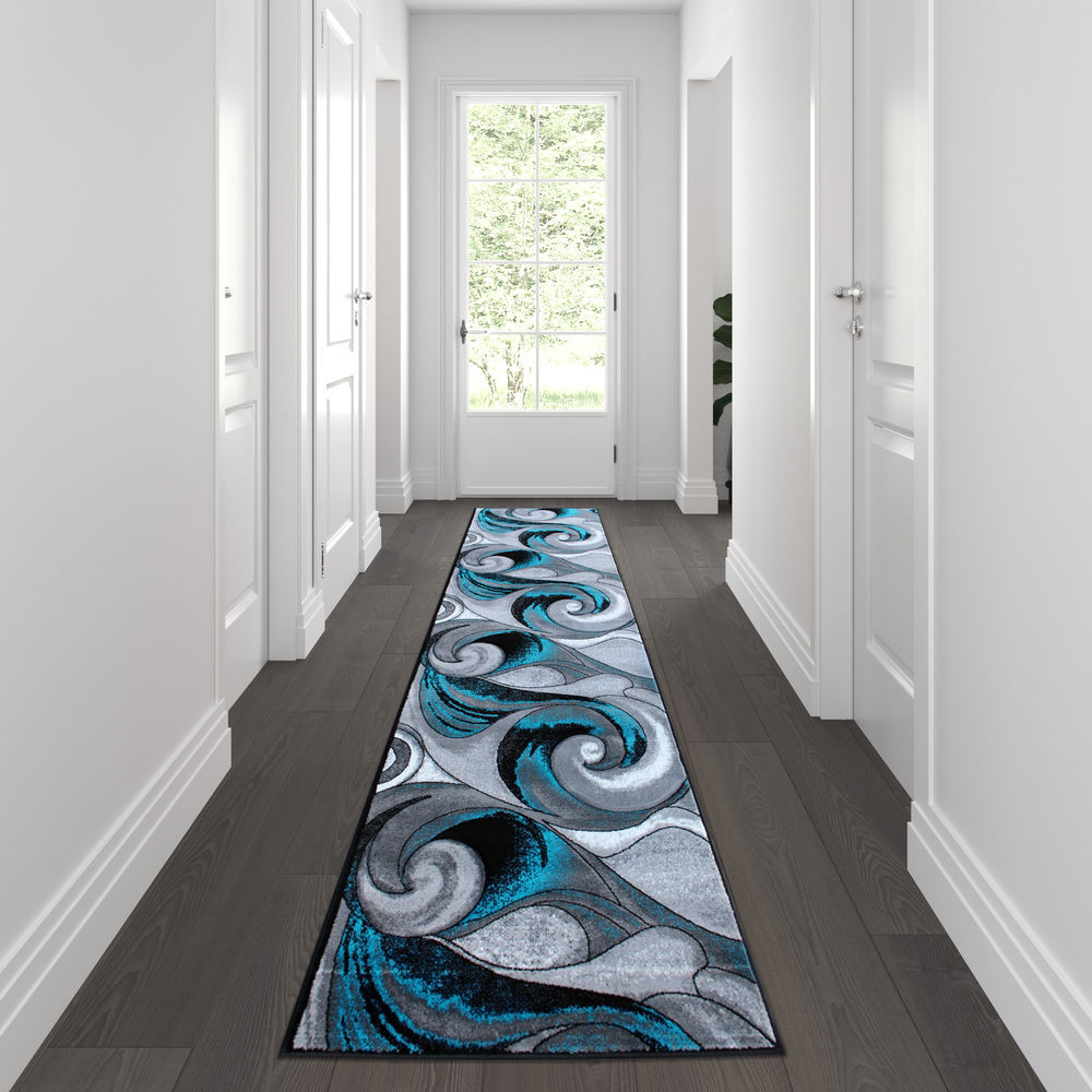 Contemporary Runner Rugs Next to Bed, Modern Hallway Runner Rugs