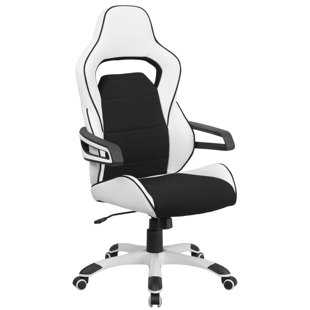 white vinyl swivel chair