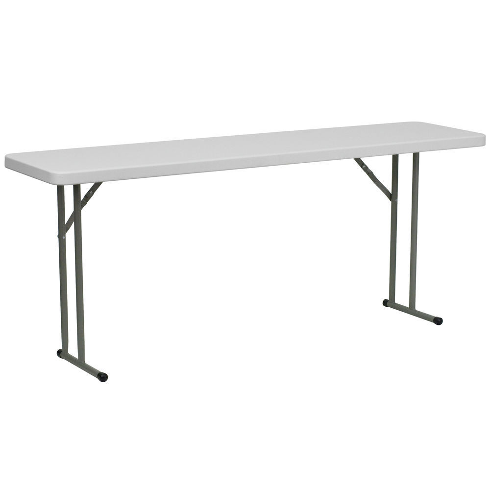 Flash Furniture 18" x 72" Plastic Folding Table White 