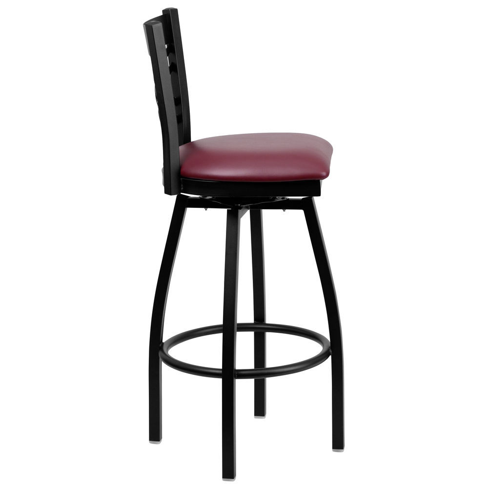 Flash Furniture Vibrant Black Tractor Seat and Chrome Stool