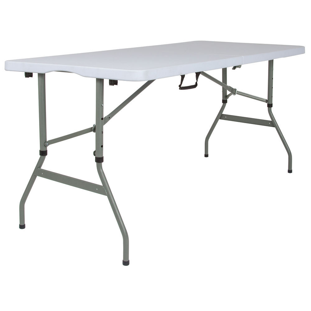Flash Furniture 30''W x 60''L x 19''H Kid's Granite White Plastic Folding Table 