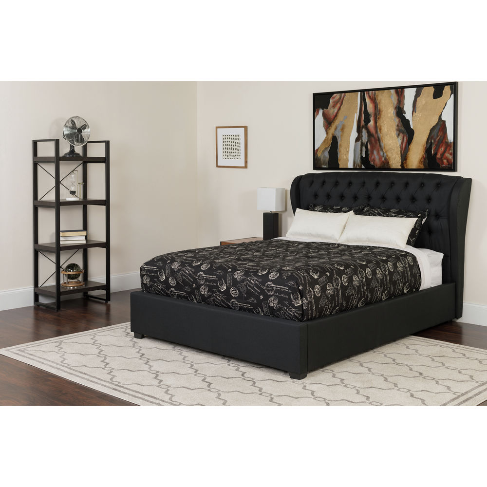 Flash Furniture King Platform Bed Set Black