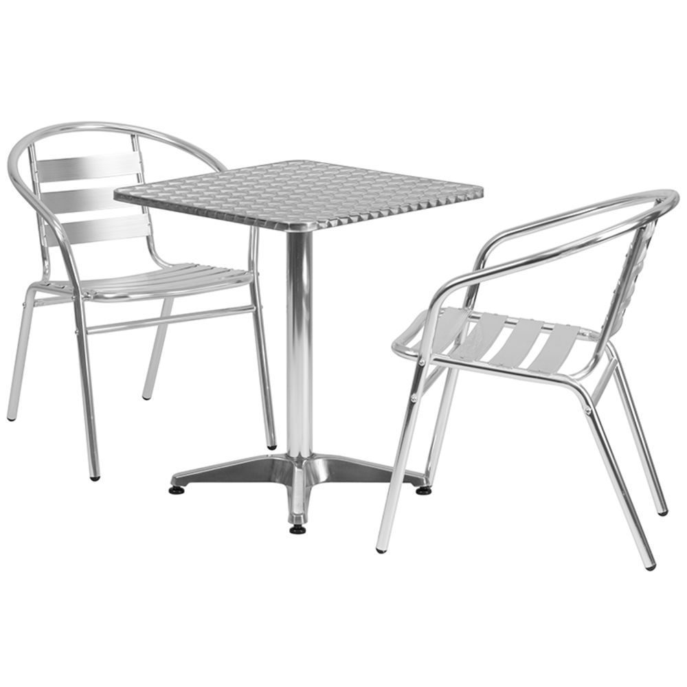 Flash Furniture TLH-053-1-GG Square Aluminum Indoor Outdoor Table with Base 23.5-Feet