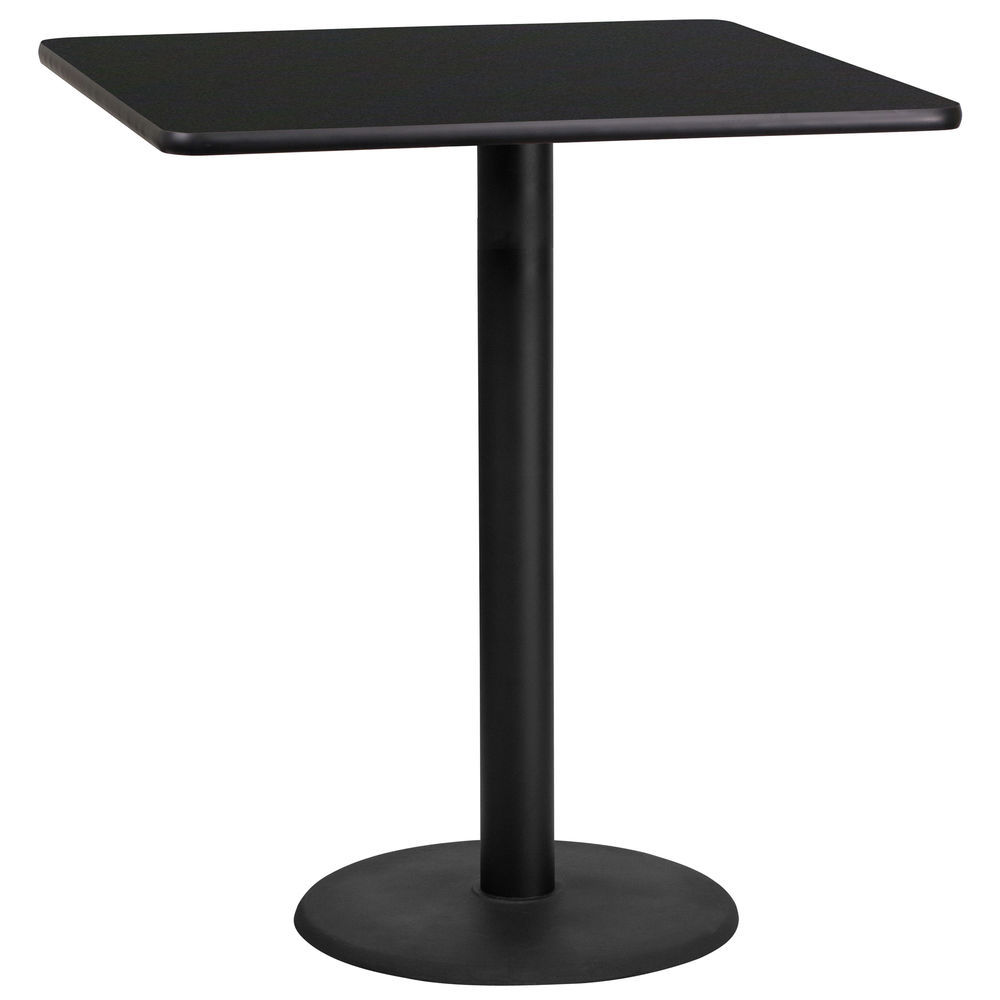 Flash Furniture 36 Round Black Laminate Table Top with 24 Round Table Height Base 