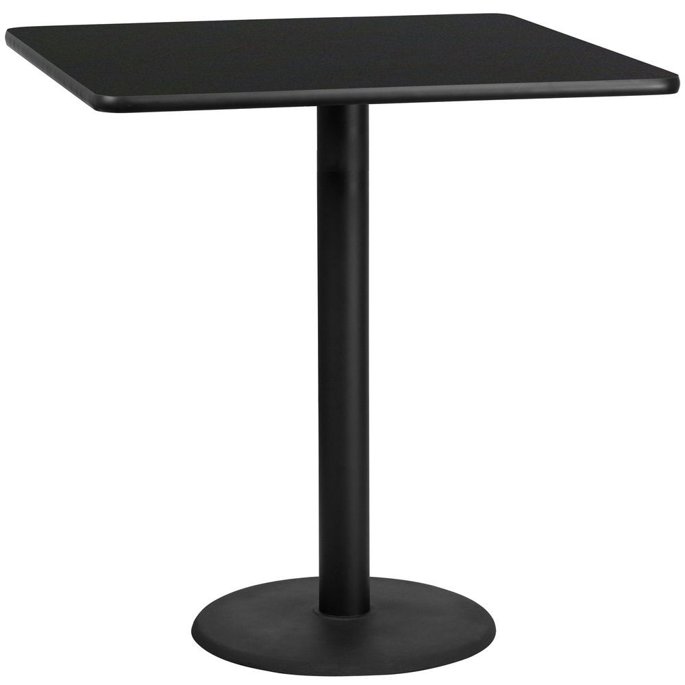 Details about   42" Round Black Laminate Table Top With Base Bar Height Restaurant Table 