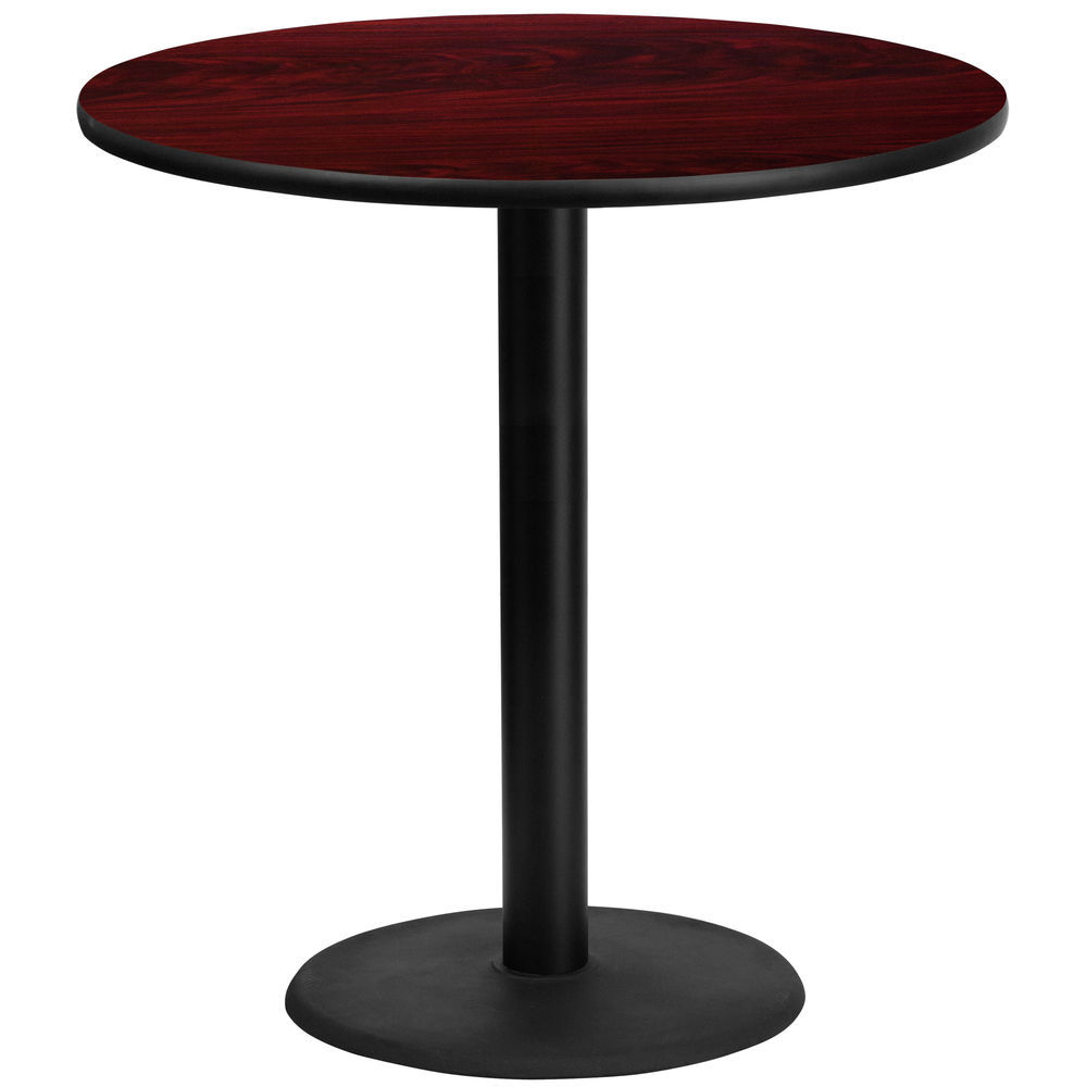 42'' ROUND NATURAL LAMINATE TABLE TOP WITH 24'' ROUND TABLE HEIGHT BASE 