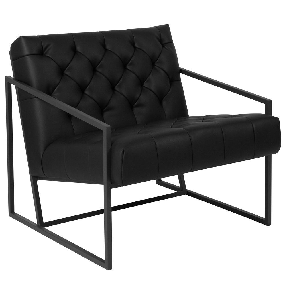 CONTEMPORARY HERCULES FLASH SERIES BLACK LEATHER SOFA WITH CURVED LEGS 