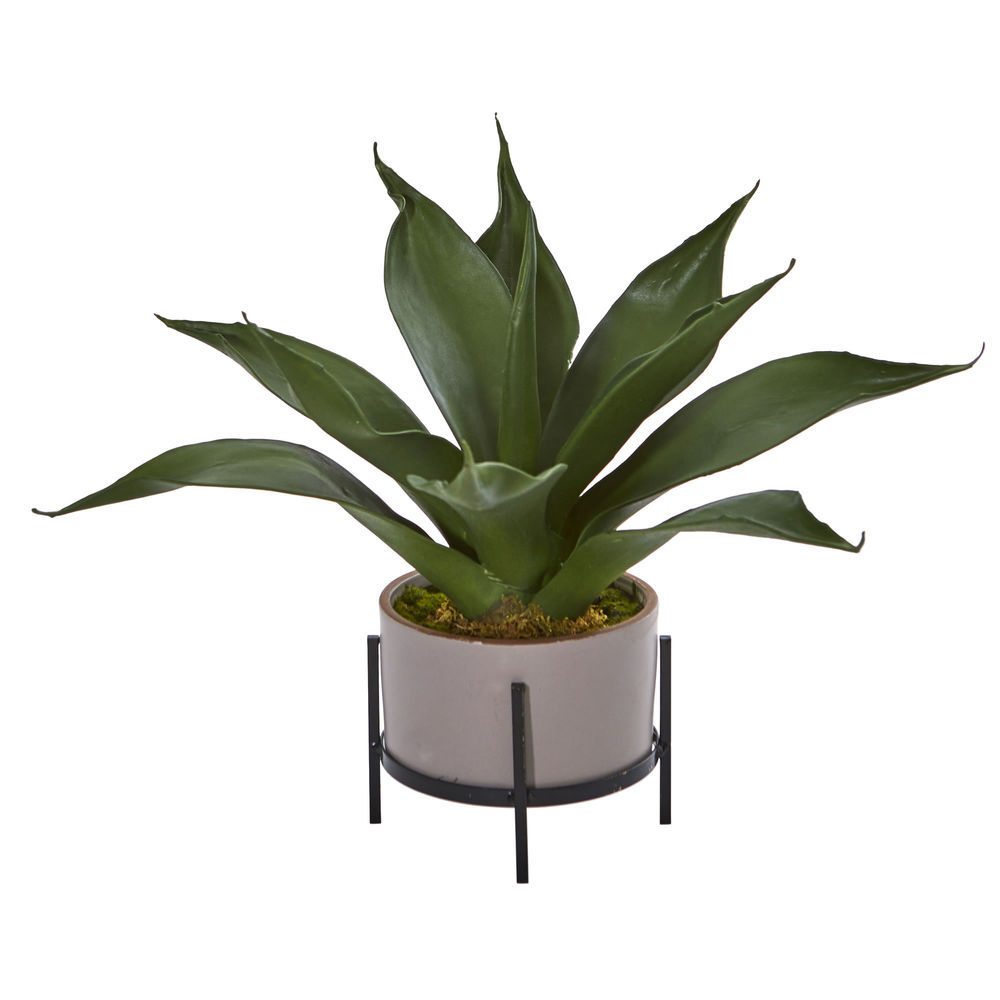 Nearly Natural 14in Agave Succulent In Decorative Planter