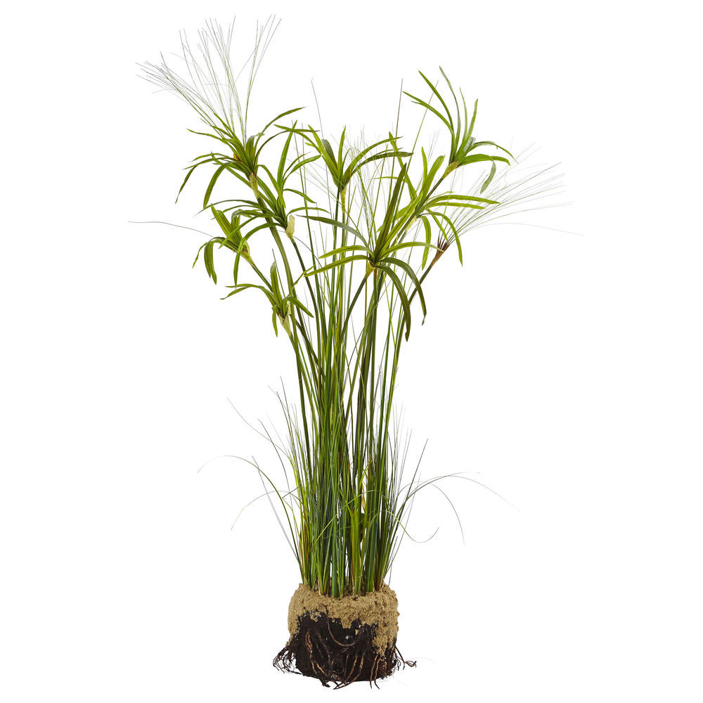 thumbnail image 2 of Nearly Natural 4-Foot Tall Artificial Grass & Bamboo Plant In Black Planter | Zen Home/Office Decor 2 of 10