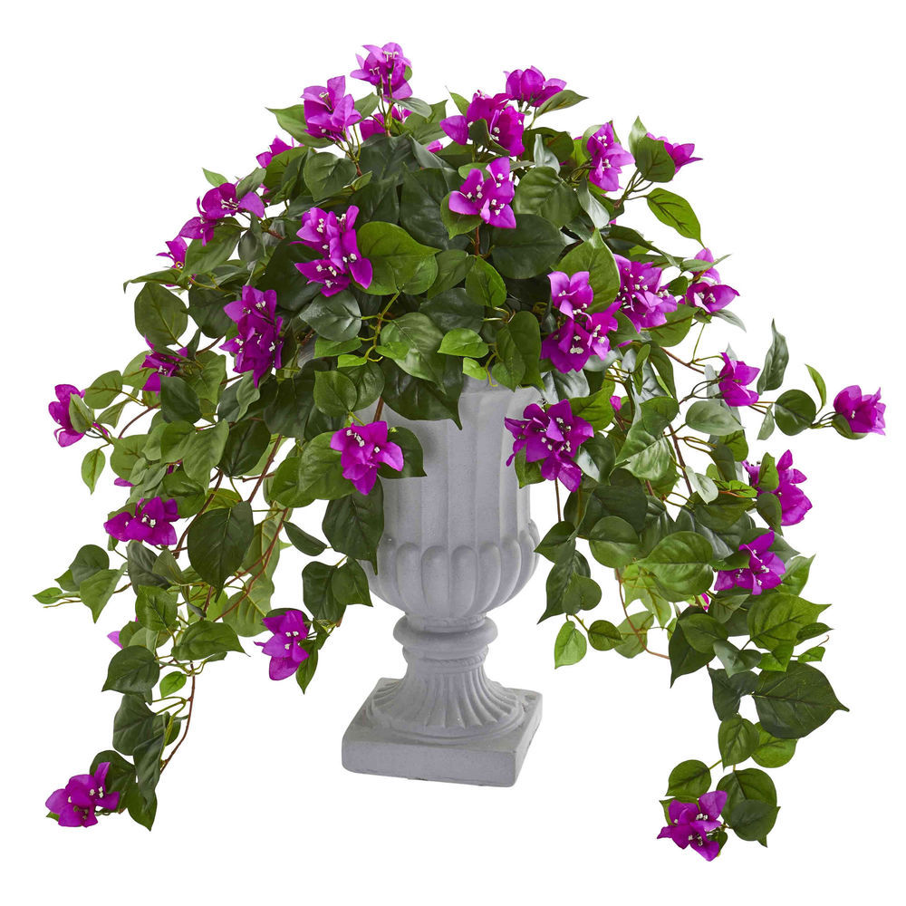 Nearly Natural Bougainvillea Artificial Decorative Urn Silk Plants Purple