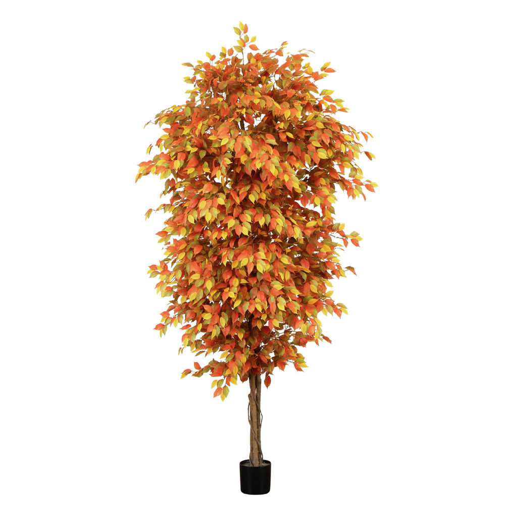 Nearly Natural 9' Autumn Ficus Artificial Fall Tree
