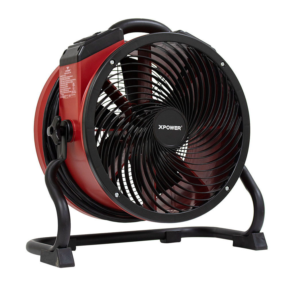 Fan with Built-in Power Outlets Blower Blue XPOWER X-34AR Variable Speed Sealed Motor Industrial Axial Air Mover 