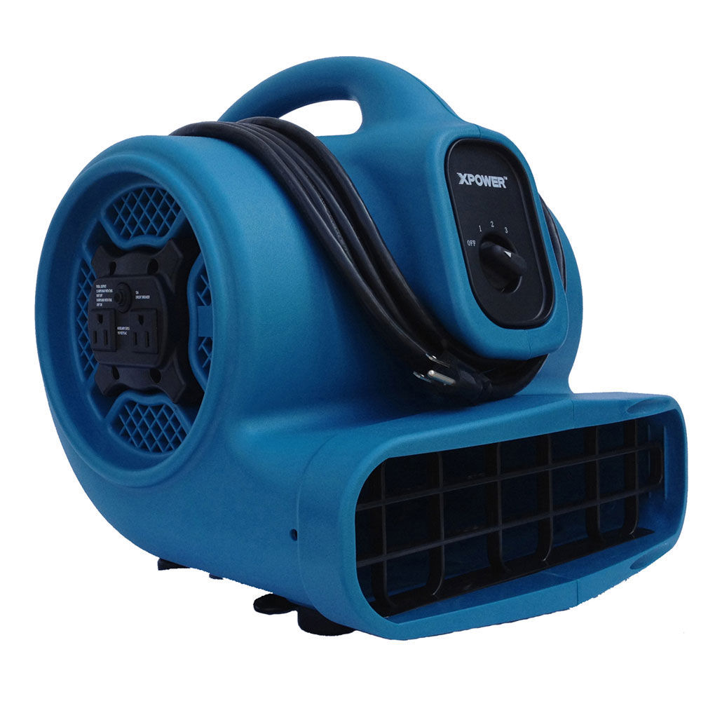 XPOWER X-400A 1/4HP Air Mover, Carpet Dryer, Floor Fan, Blower with Power  Outlet,3amps,115volts,watts