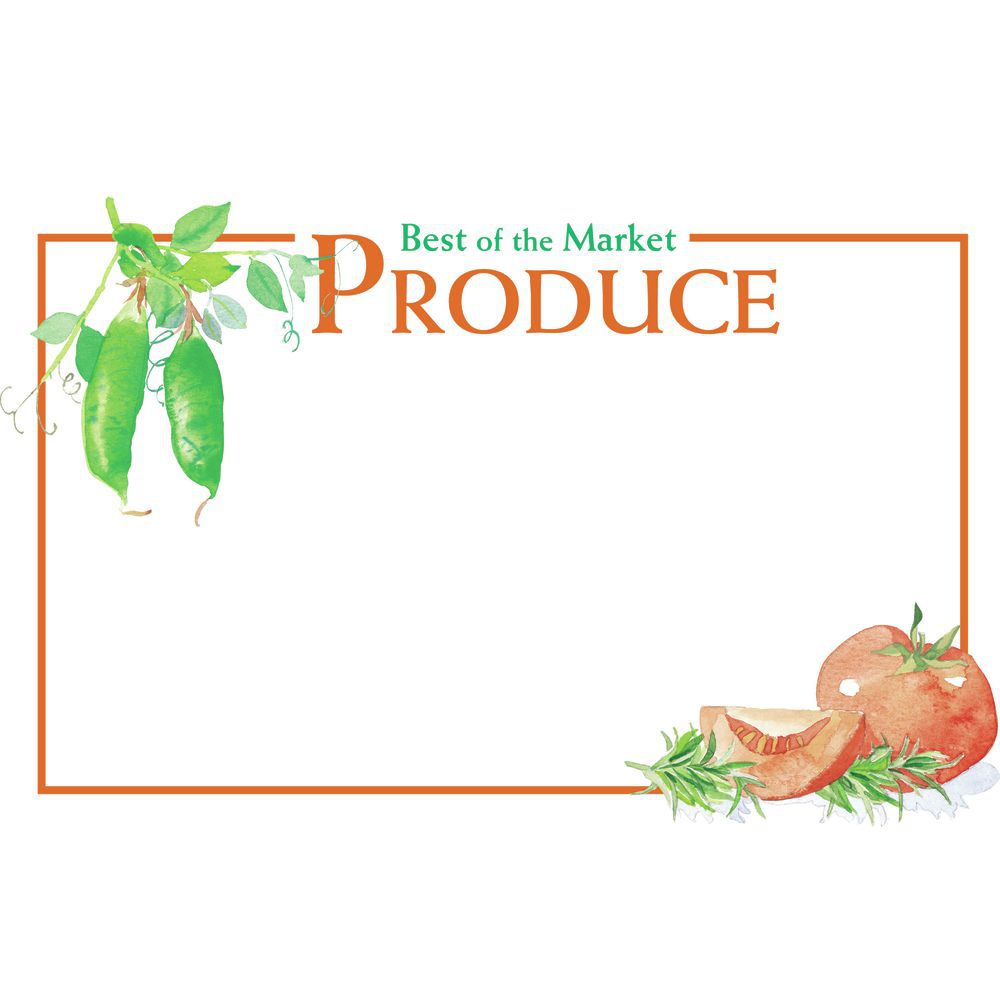 Produce Price Cards are 3 1/2 x 5 1/2 for Smaller Displays