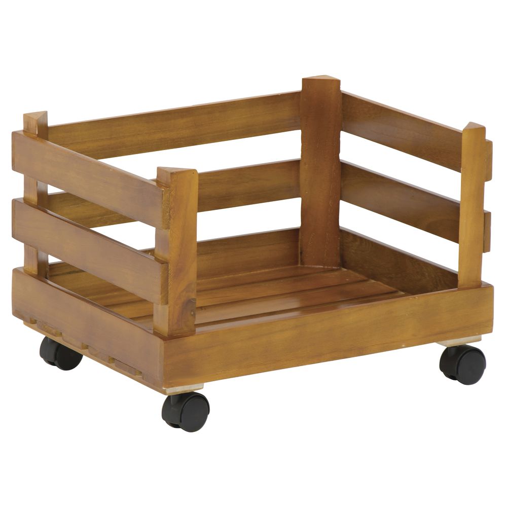 CRATE, STACKING, MEDIUM, W/CASTERS