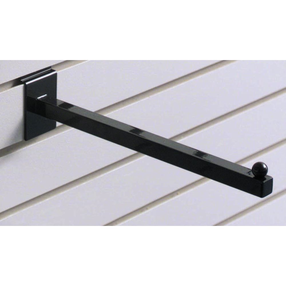 12" Black Straight Arm Slatwall Faceout