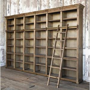 48.0" x 59.5" x 14.5" Wooden Retail Shelving Unit w/ 3 Shelves Folding Panels 