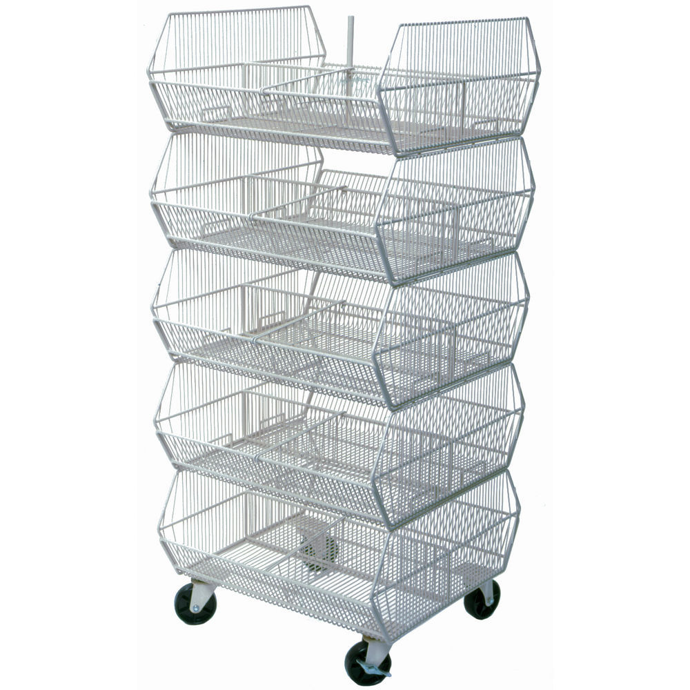 Tiered Wire Basket with Five Open Bins