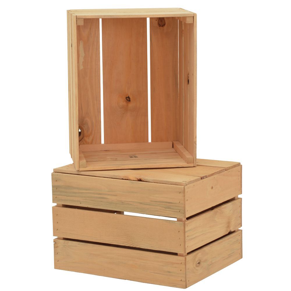CRATE, STACKING, OAK SOLID PINE, 17.5X14X