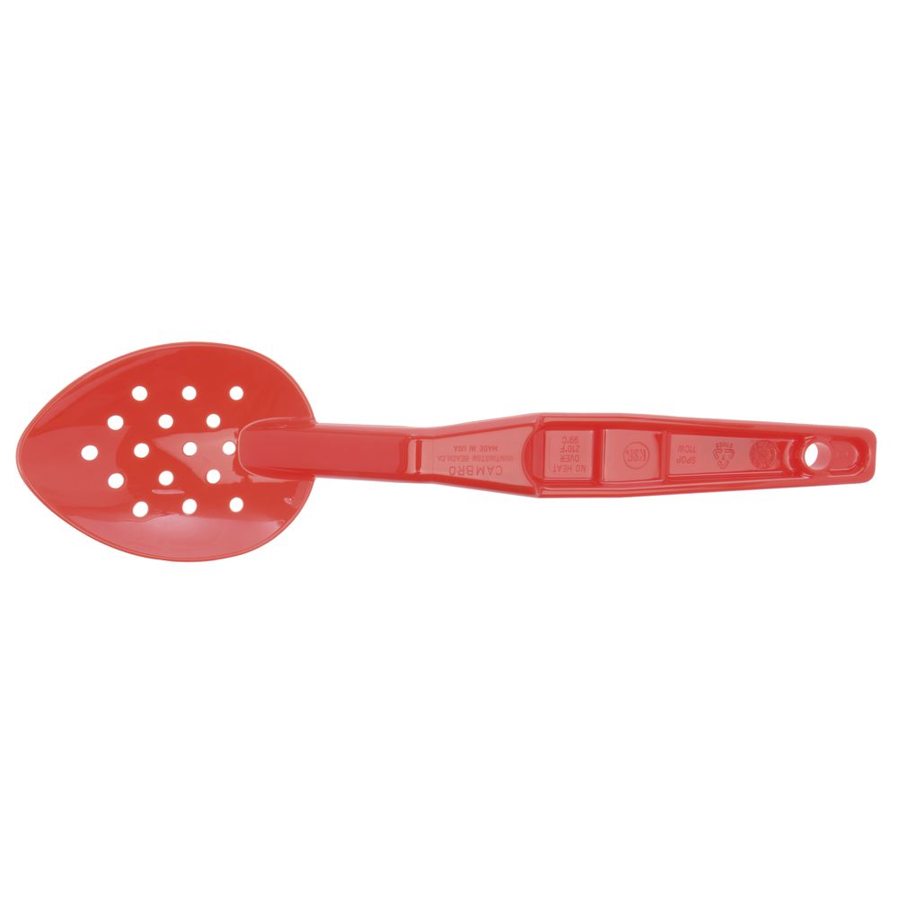 SPOON, SERVING, 11"PERFORATED, RED