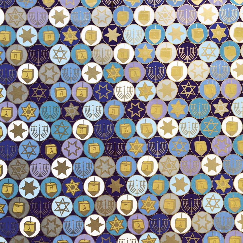 Full Roll Hanukkah Gelt Gift Wrap 30 W