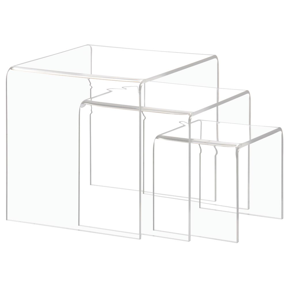 Clear Acrylic Display Stands, Set of 3