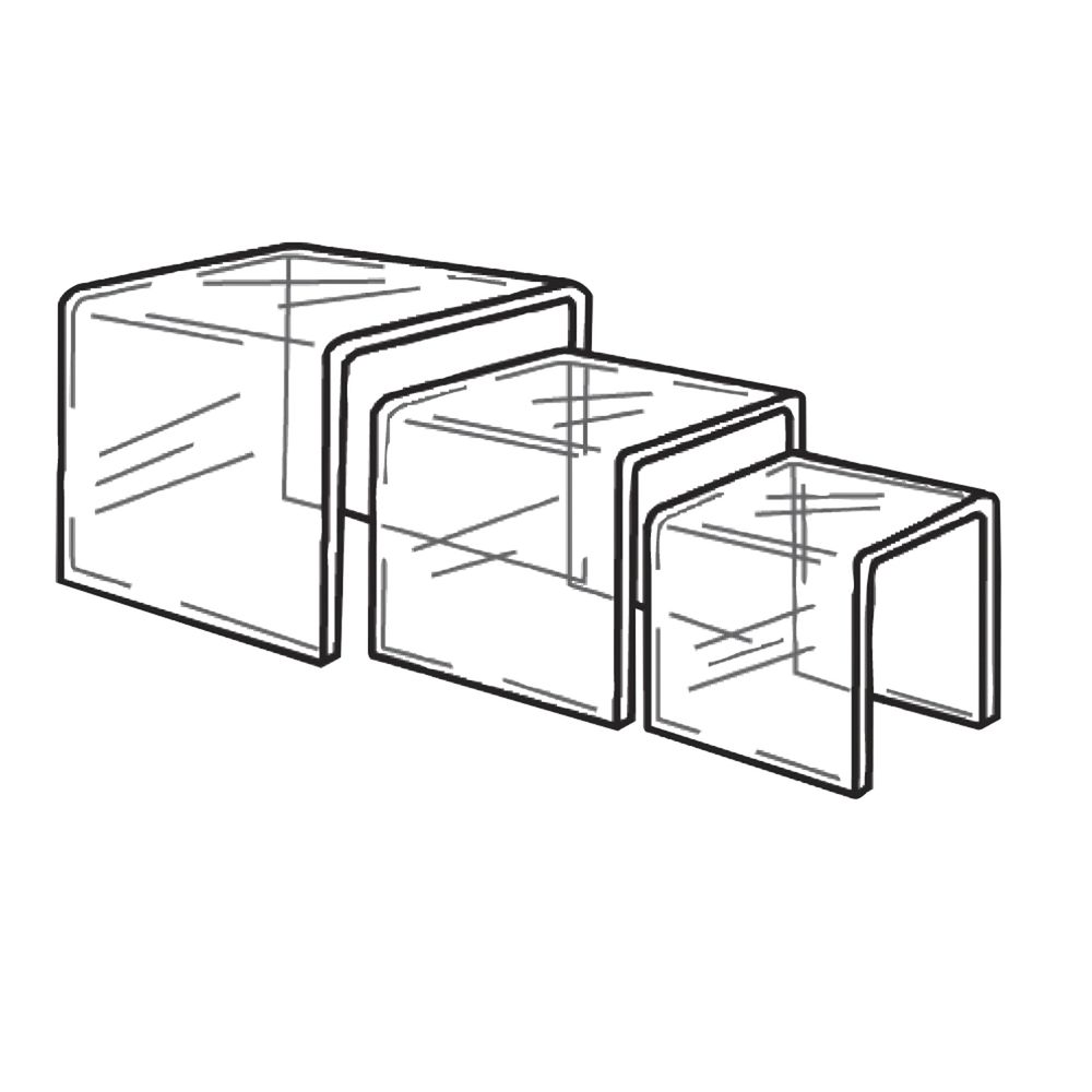 4" Hinged acrylic clear plastic display stand Pack of 4 100mm 