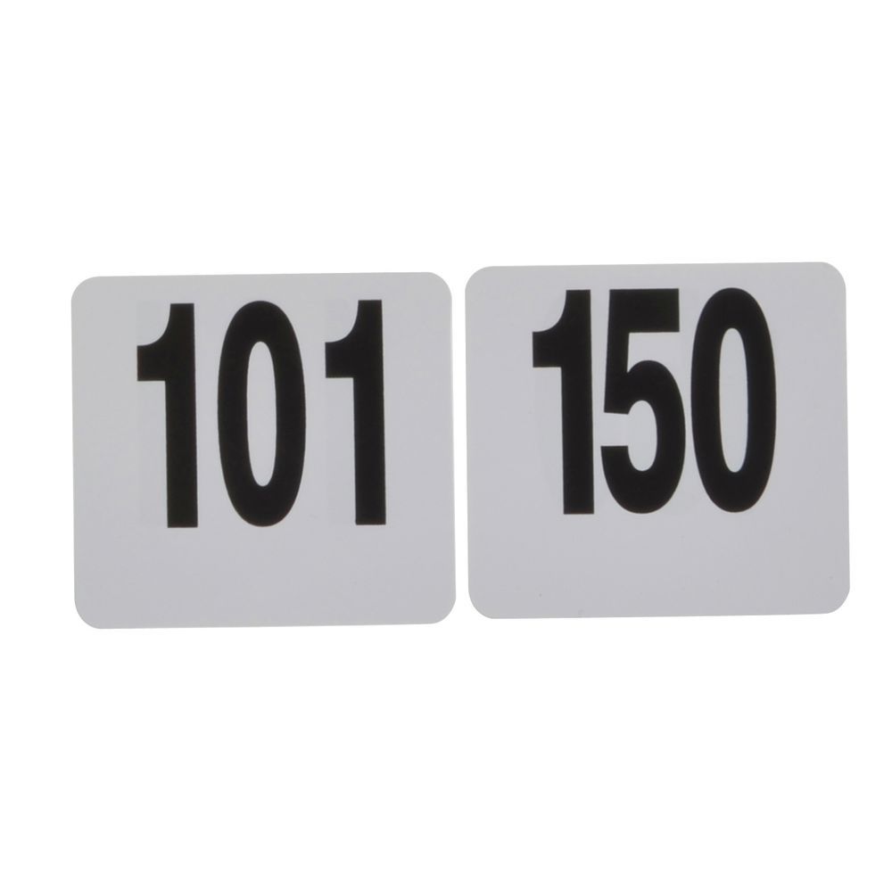 Plastic Table Numbers Double-Sided Cards Set 101 - 150 4"L x"H 