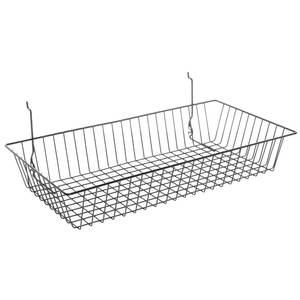 Count of 8 New Retails Black Slatwall Wire Basket 10w x 14d x 2h 