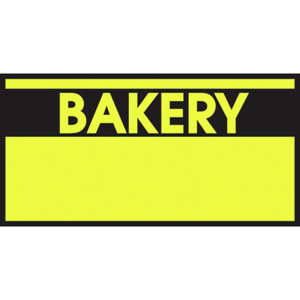 LABEL, "BAKERY", FOR ML1110, YELLOW/BLK
