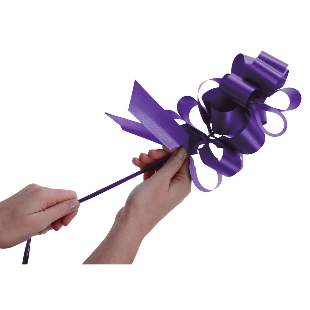 Purple Flora-Satin Pull Bows