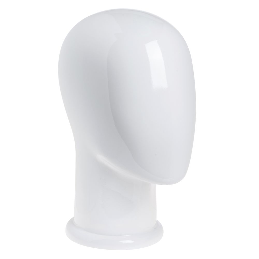 HEAD, MALE, ABSTRACT, GLOSS WHITE, 12"H